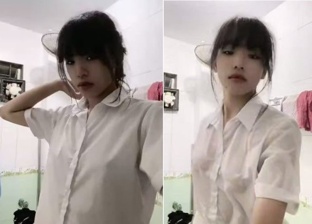Nữ sinh tắm tiên chưa thỏa mãn
